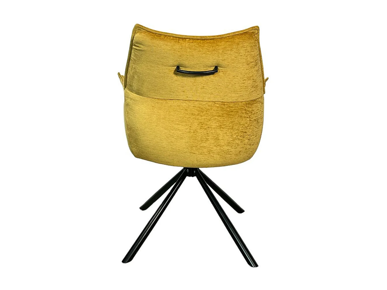 Fauteuil de table en velours doré avec retour (lot de 2) PALERME