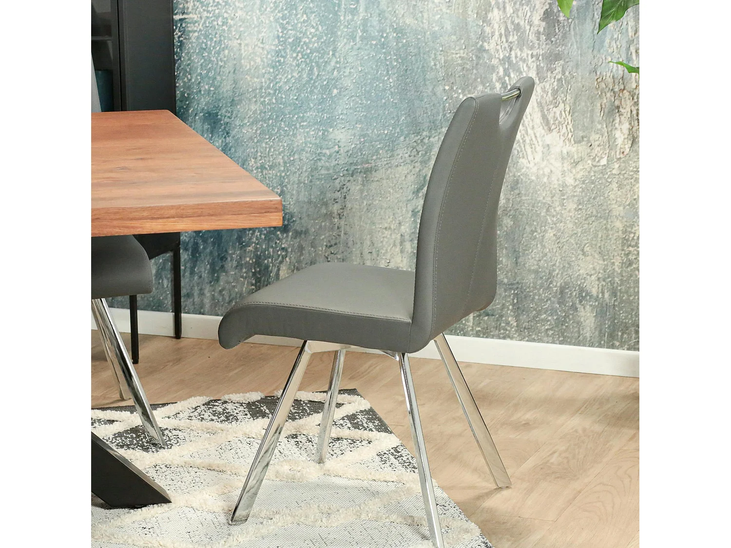 Chaise anthracite avec poignée (lot de 2) HELSINKI