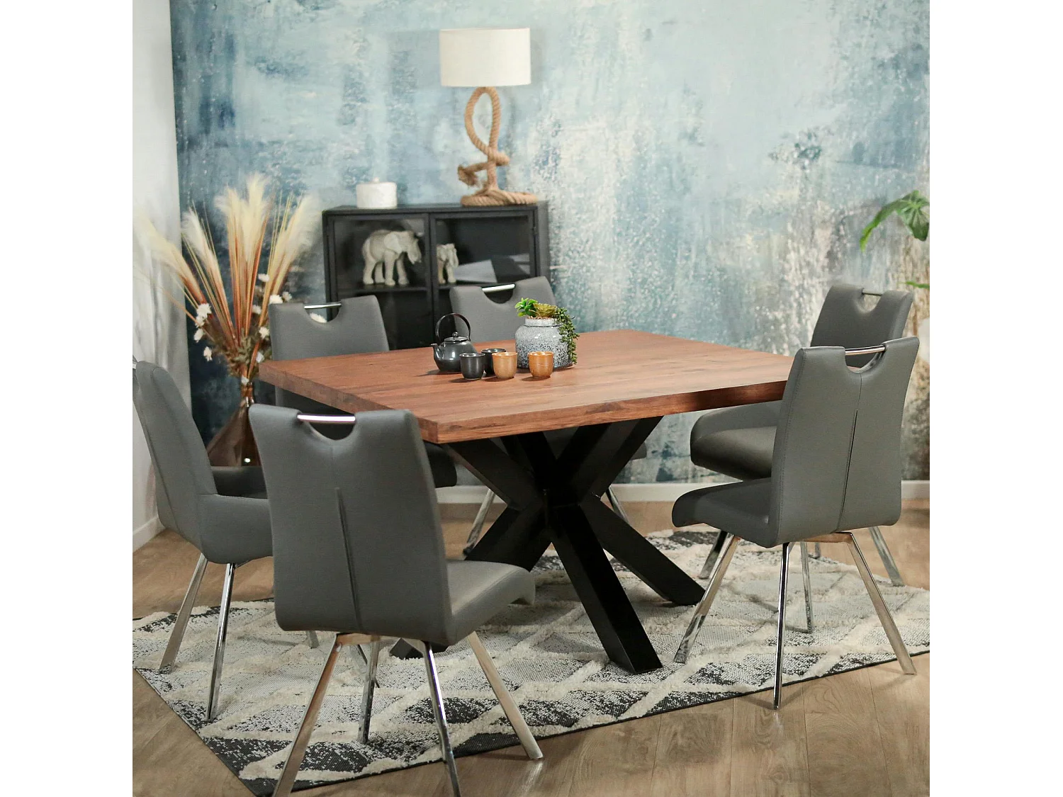 Chaise anthracite avec poignée (lot de 2) HELSINKI