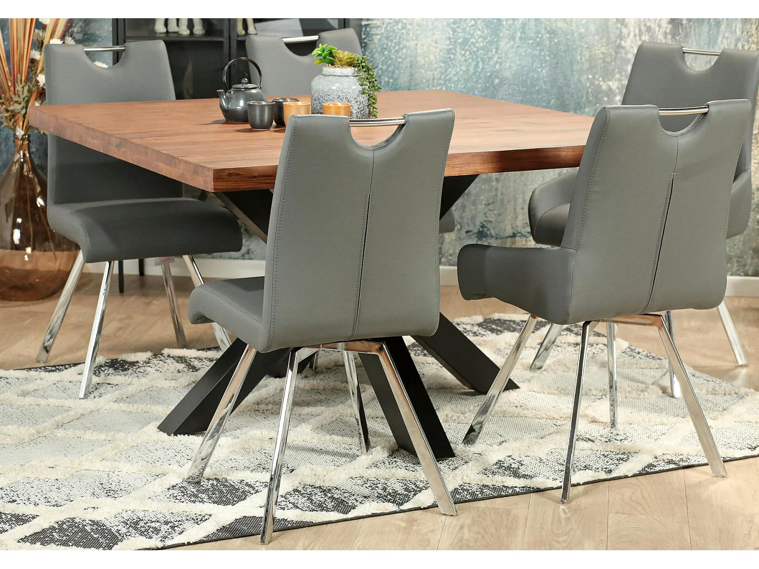 Chaise anthracite avec poignée (lot de 2) HELSINKI