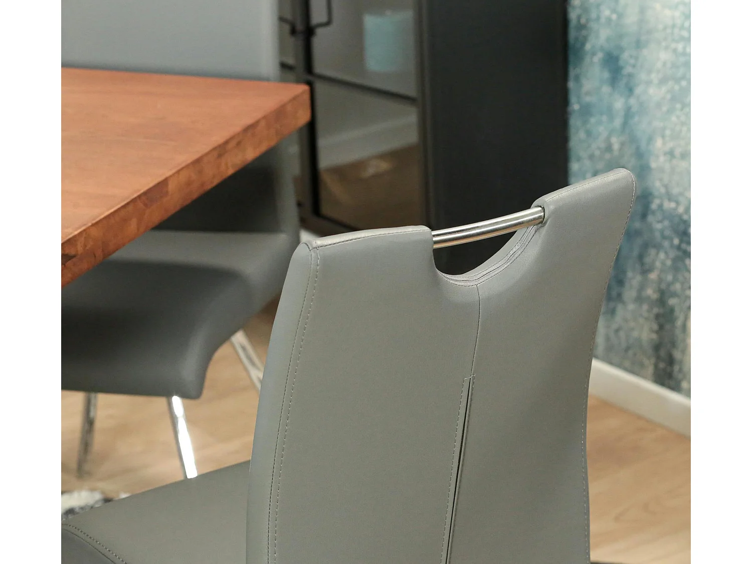 Chaise anthracite avec poignée (lot de 2) HELSINKI