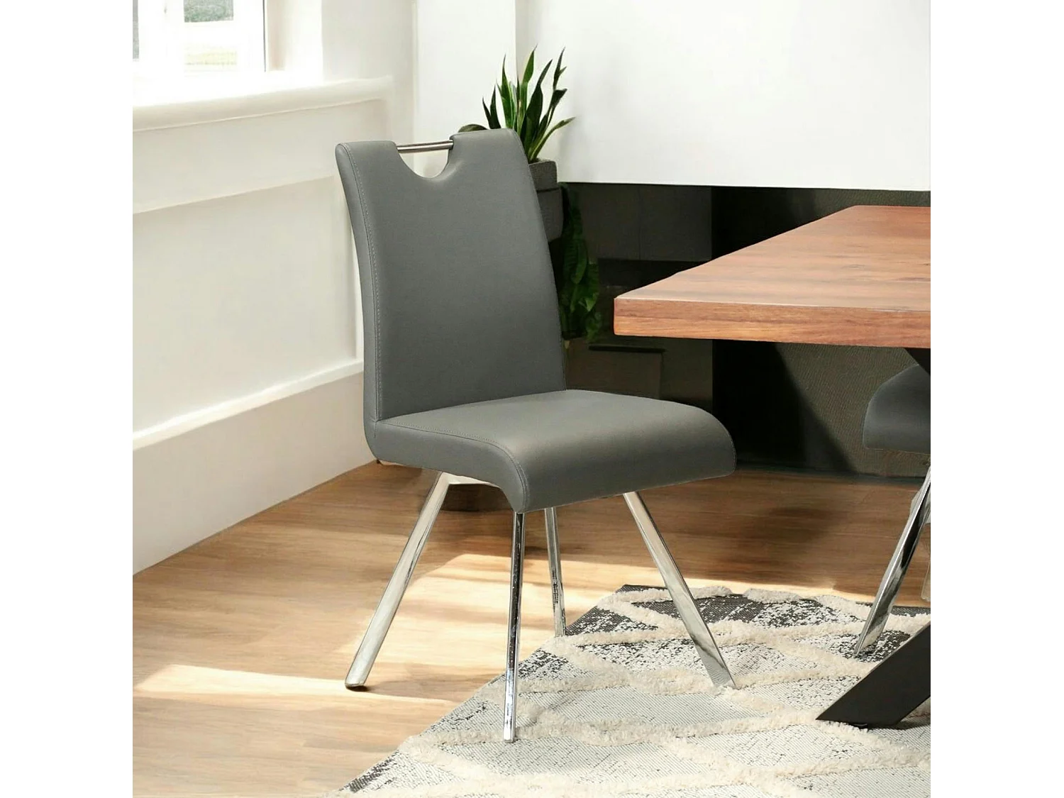 Chaise anthracite avec poignée (lot de 2) HELSINKI