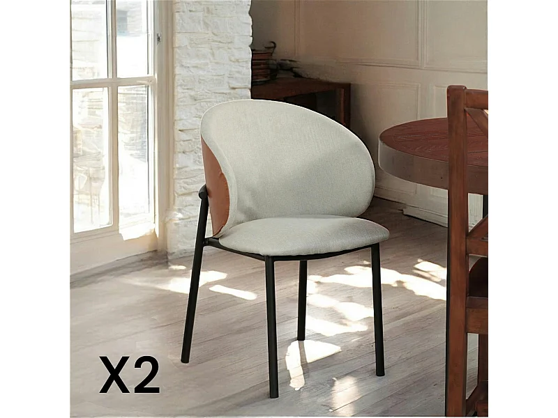 Chaise design beige (lot de 2) HAWAI