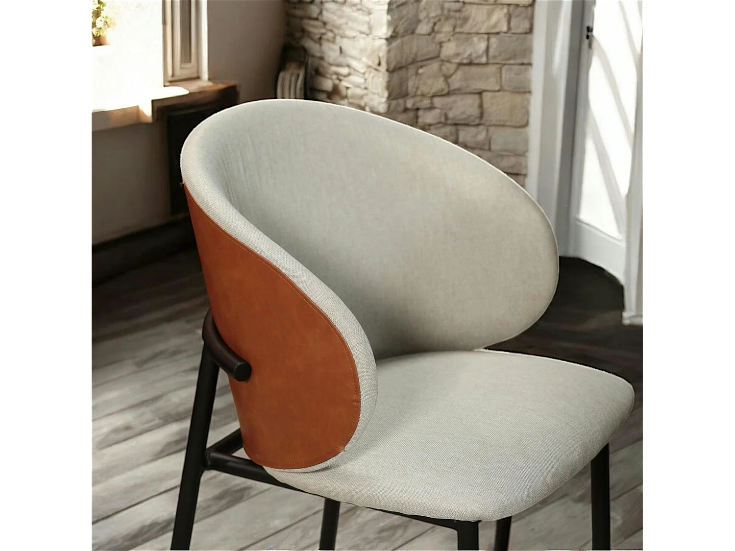 Chaise design beige (lot de 2) HAWAI