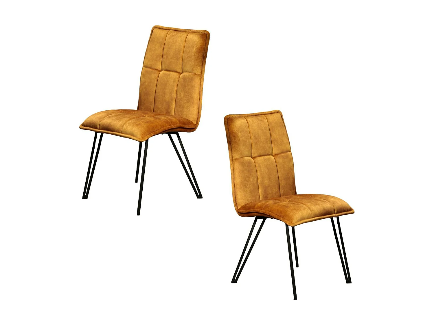 Chaise de salle à manger ocre avec pieds épingle (lot de 2) MALMOE