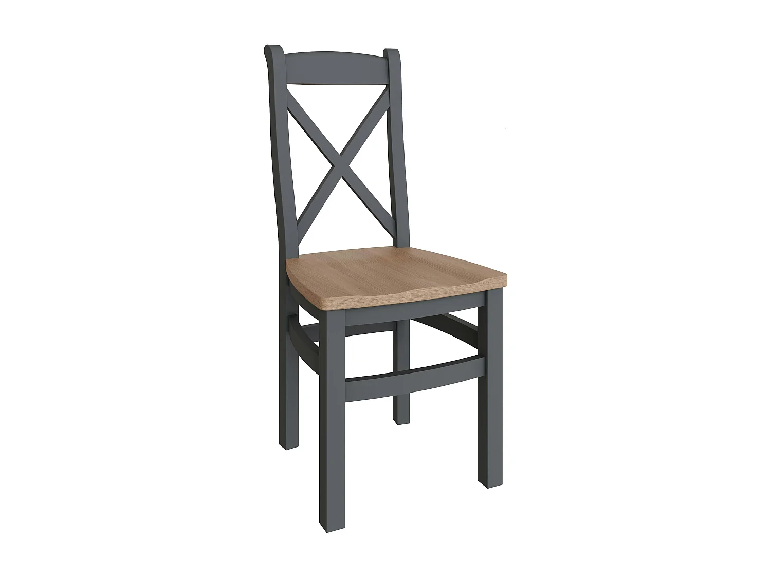 Chaise en bois avec dossier croisé finition charbon (lot de 2) COVENTRY