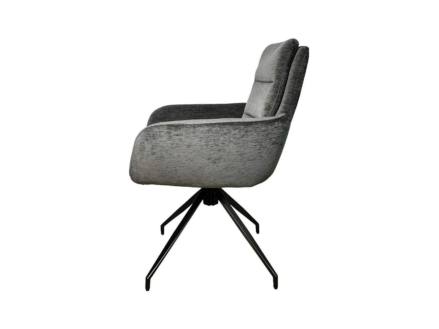 Fauteuil de table pivotant en velours gris (lot de 2) PALERME