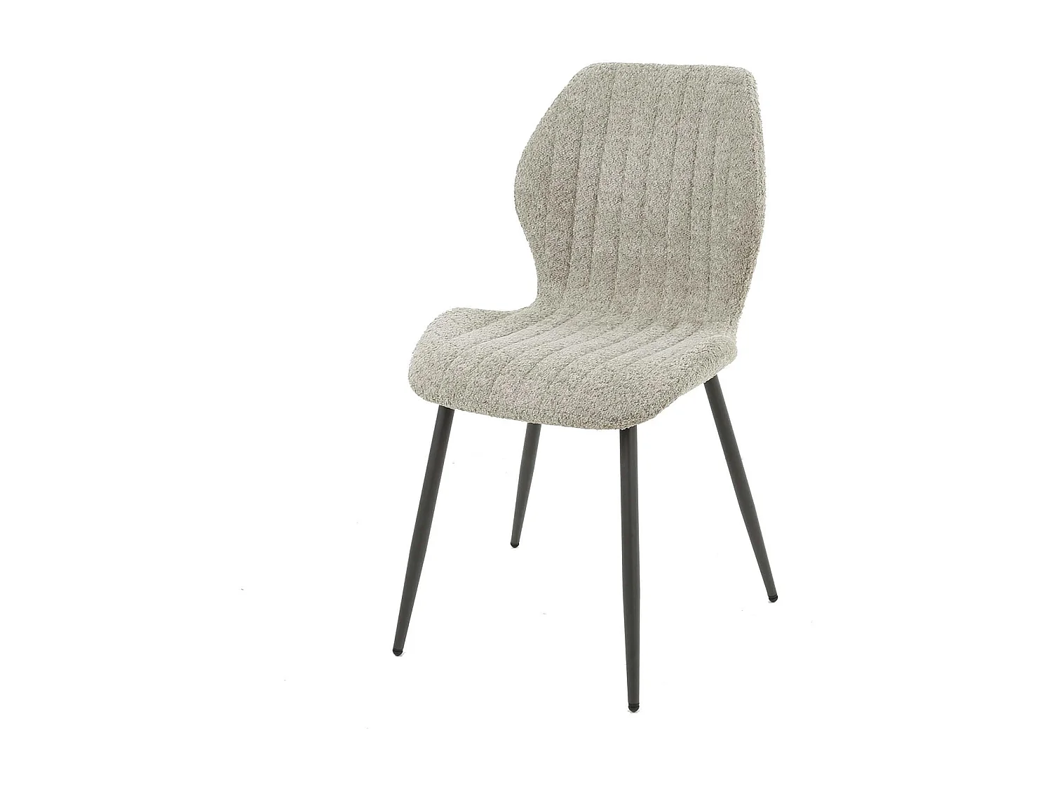 Chaise en bouclette sable à rayures (lot de 2) GALWAY