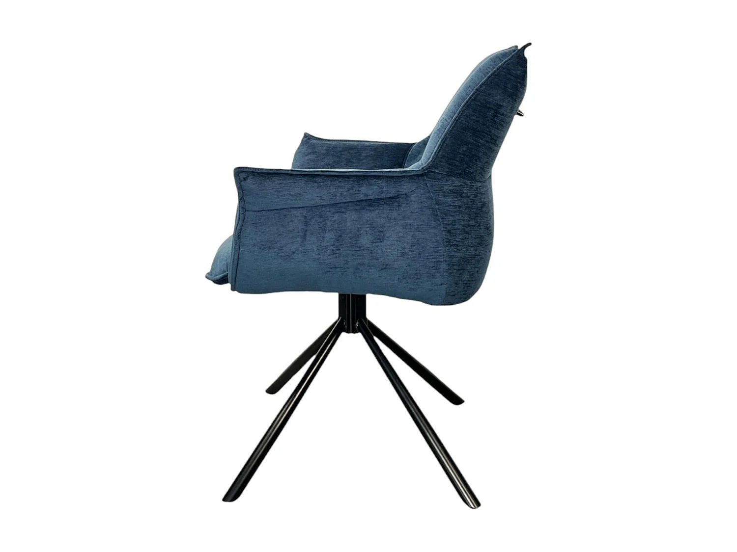 Fauteuil de table en velours bleu avec retour (lot de 2) PALERME