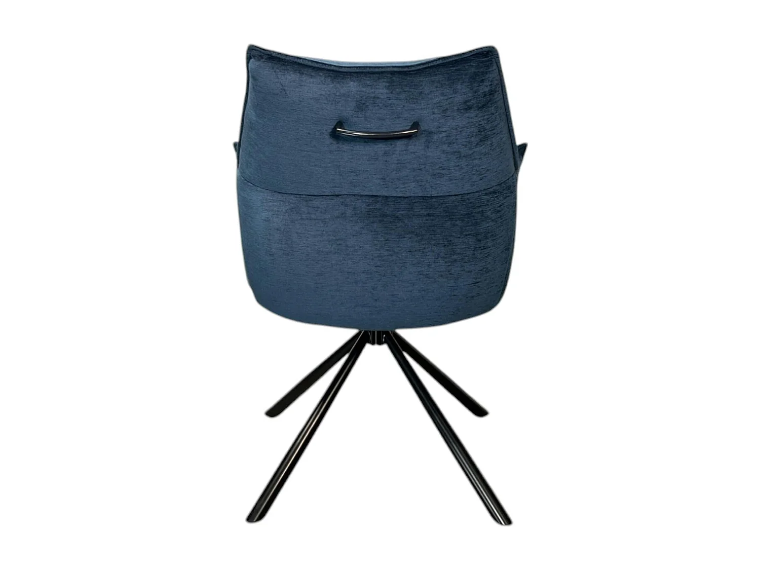Fauteuil de table en velours bleu avec retour (lot de 2) PALERME