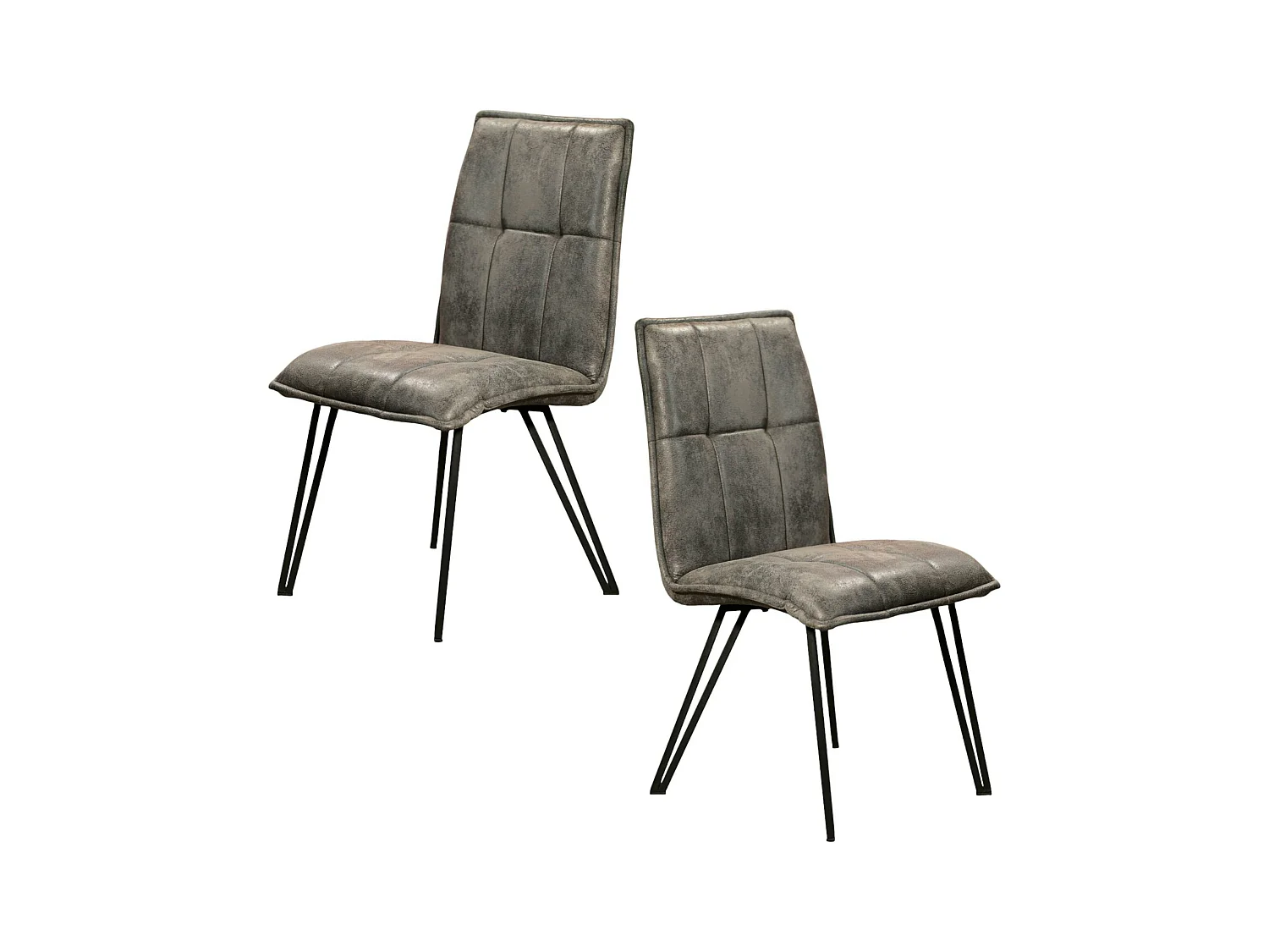 Chaise de salle à manger gris sombre avec pieds épingle (lot de 2) MALMOE