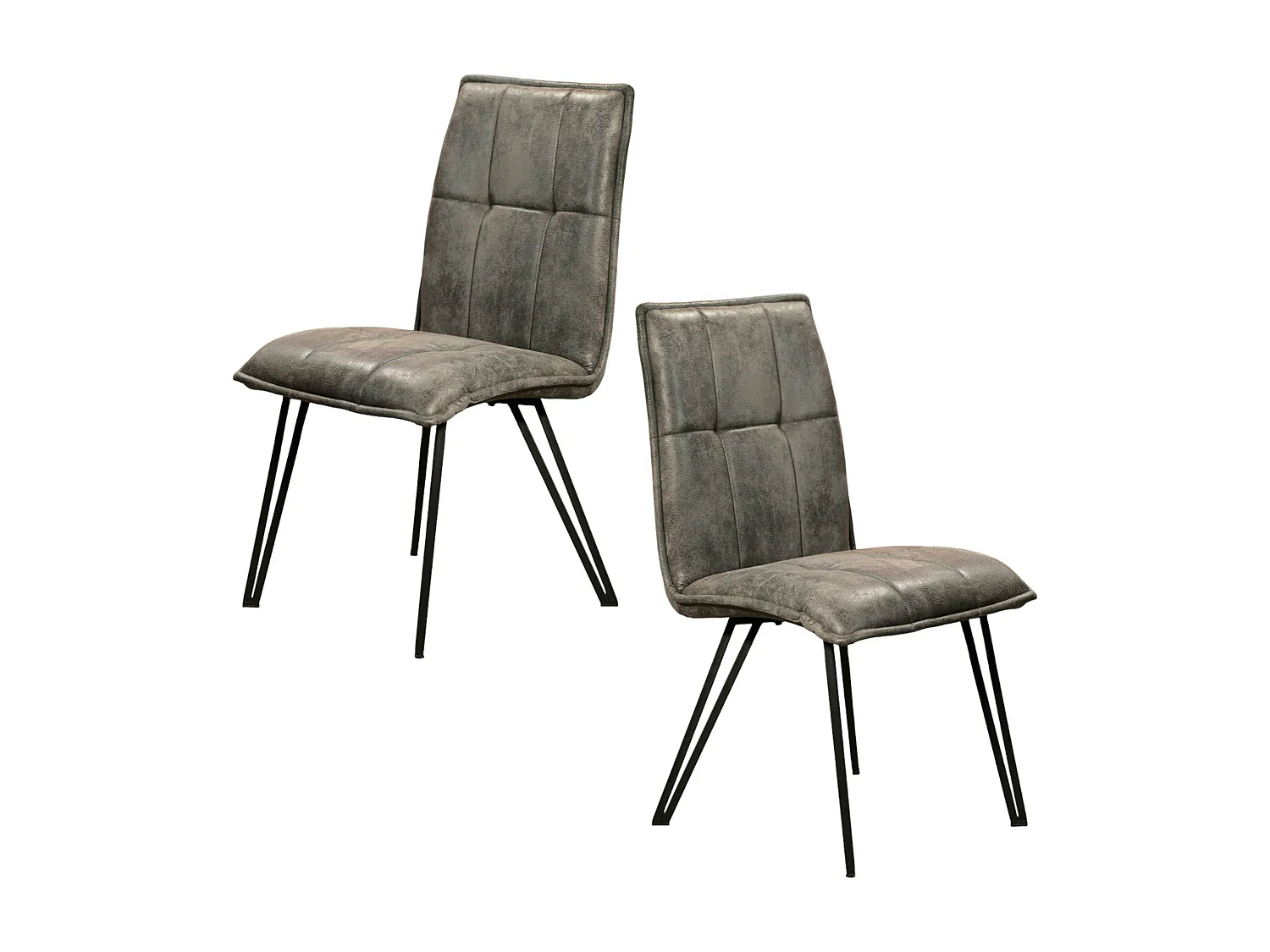 Chaise de salle à manger gris sombre avec pieds épingle (lot de 2) MALMOE