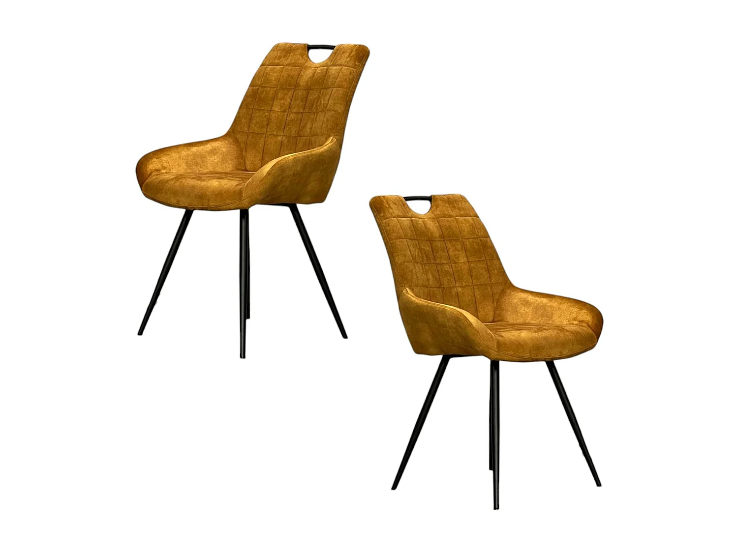 Chaise moutarde avec poignée (lot de 2) MALMOE