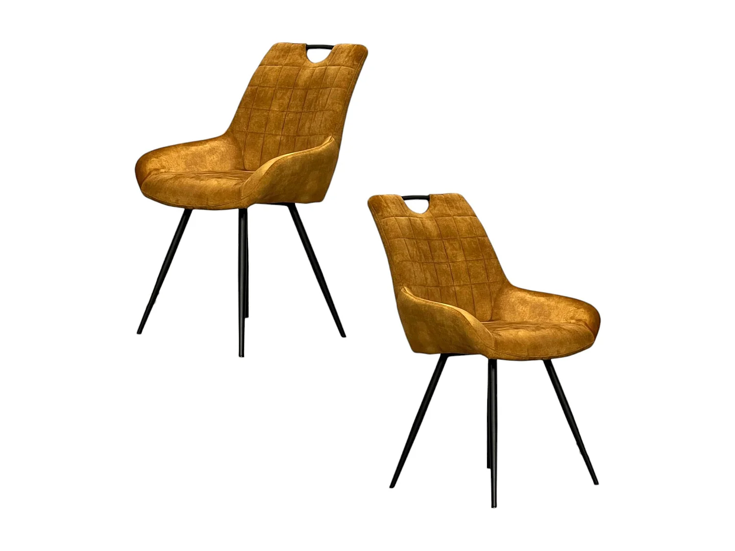 Chaise moutarde avec poignée (lot de 2) MALMOE