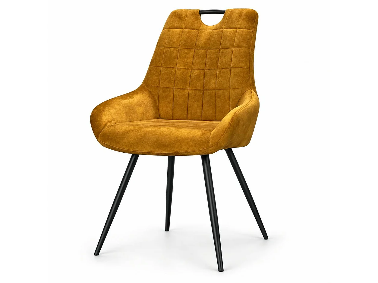 Chaise moutarde avec poignée (lot de 2) MALMOE