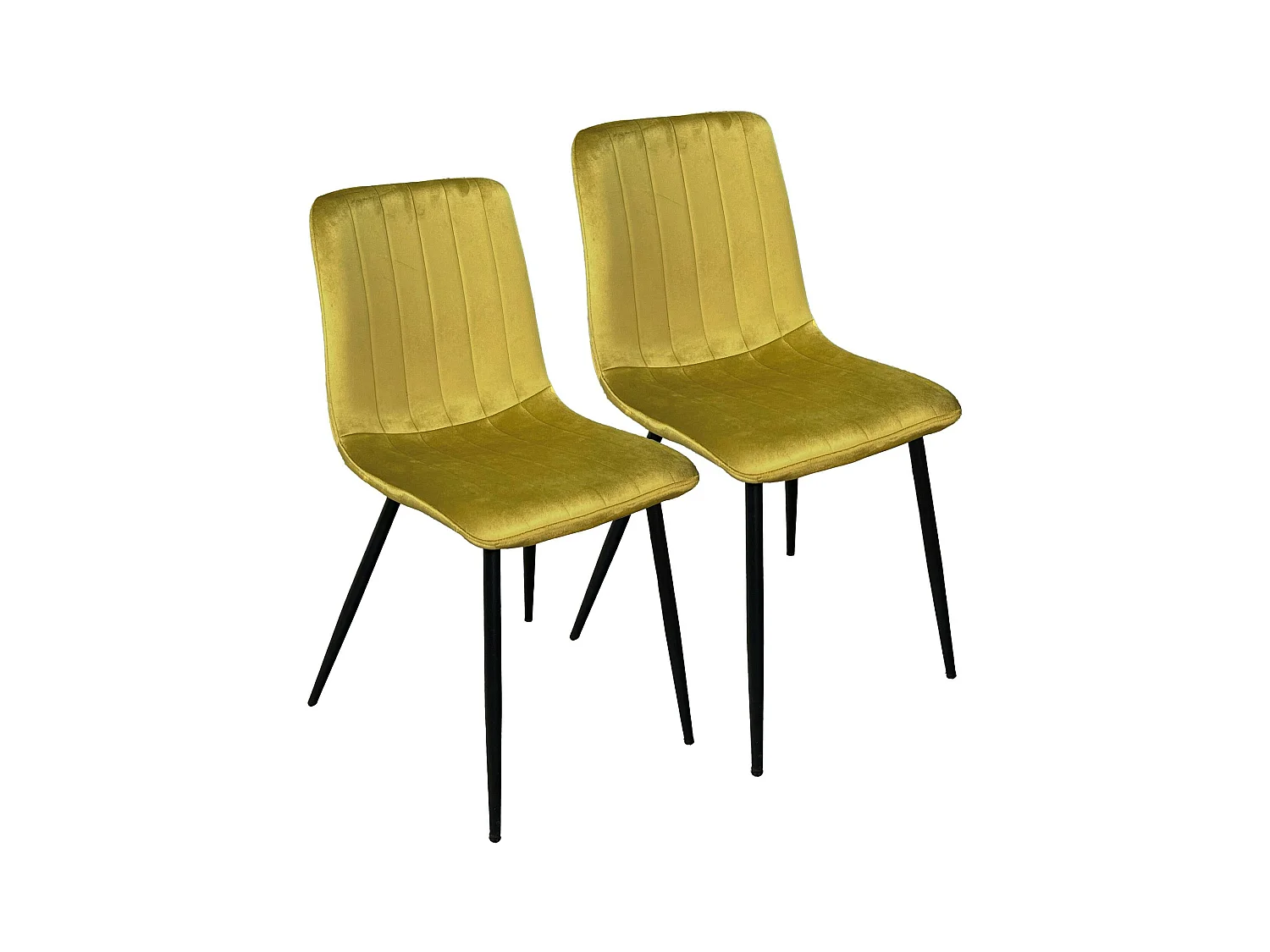 Chaise à rayures velours moutarde (lot de 2) MALANG