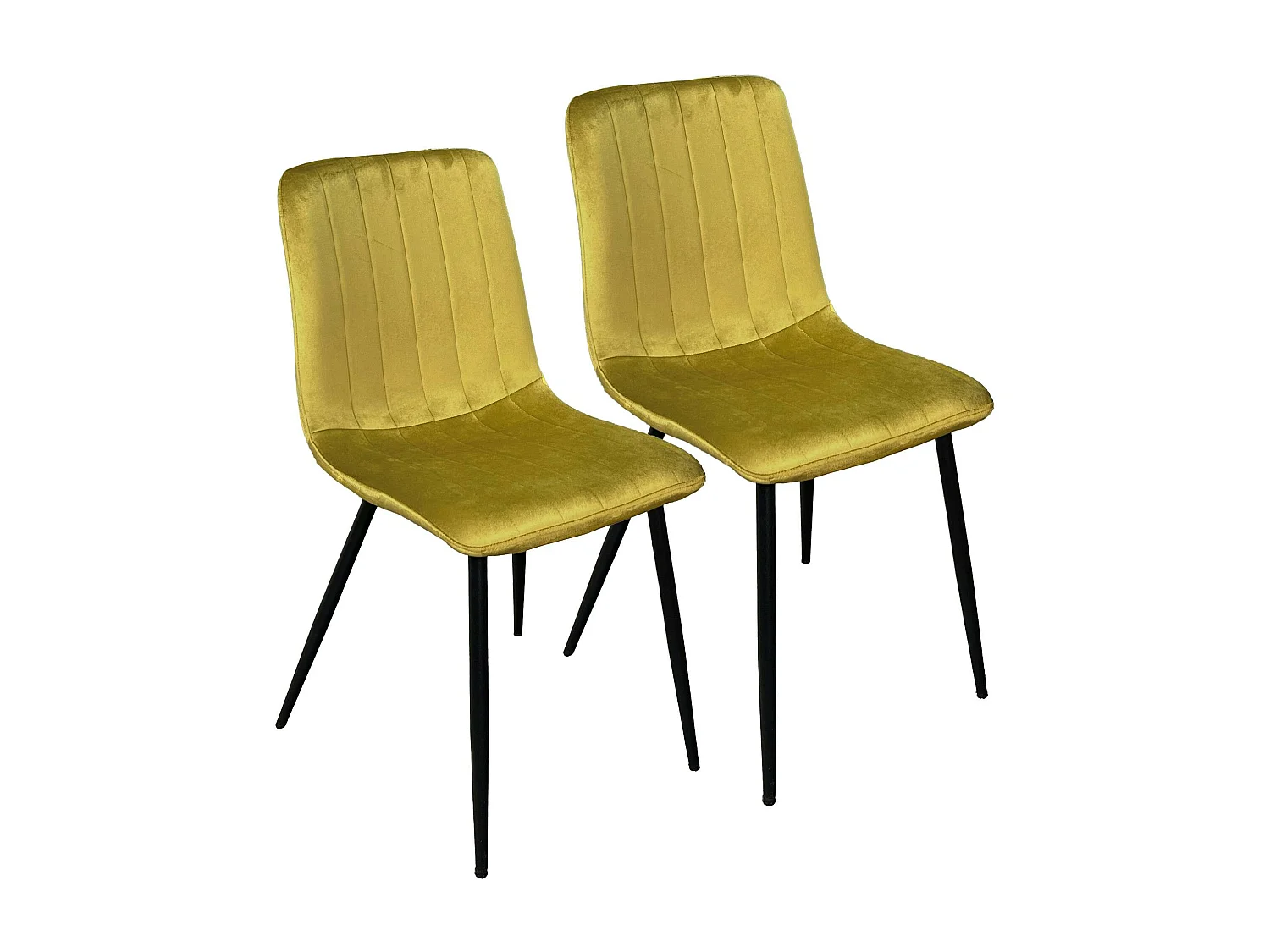 Chaise à rayures velours moutarde (lot de 2) MALANG