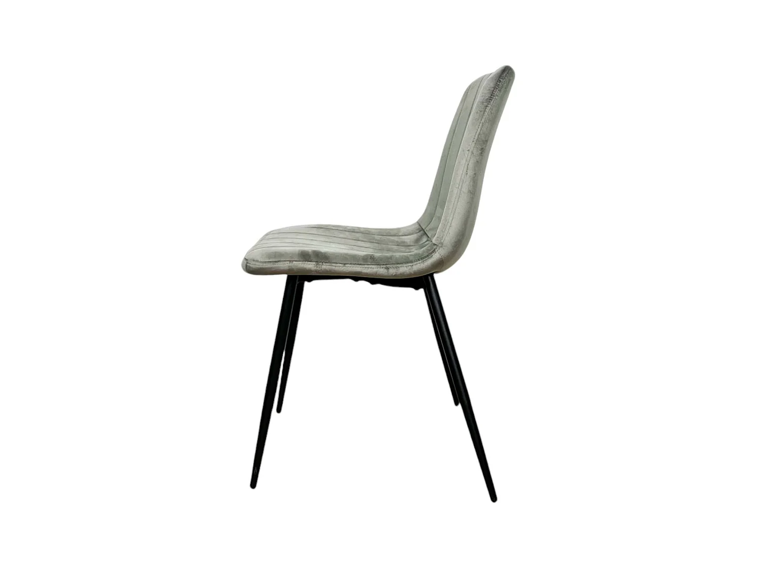 Chaise à rayures velours taupe (lot de 2) MALANG