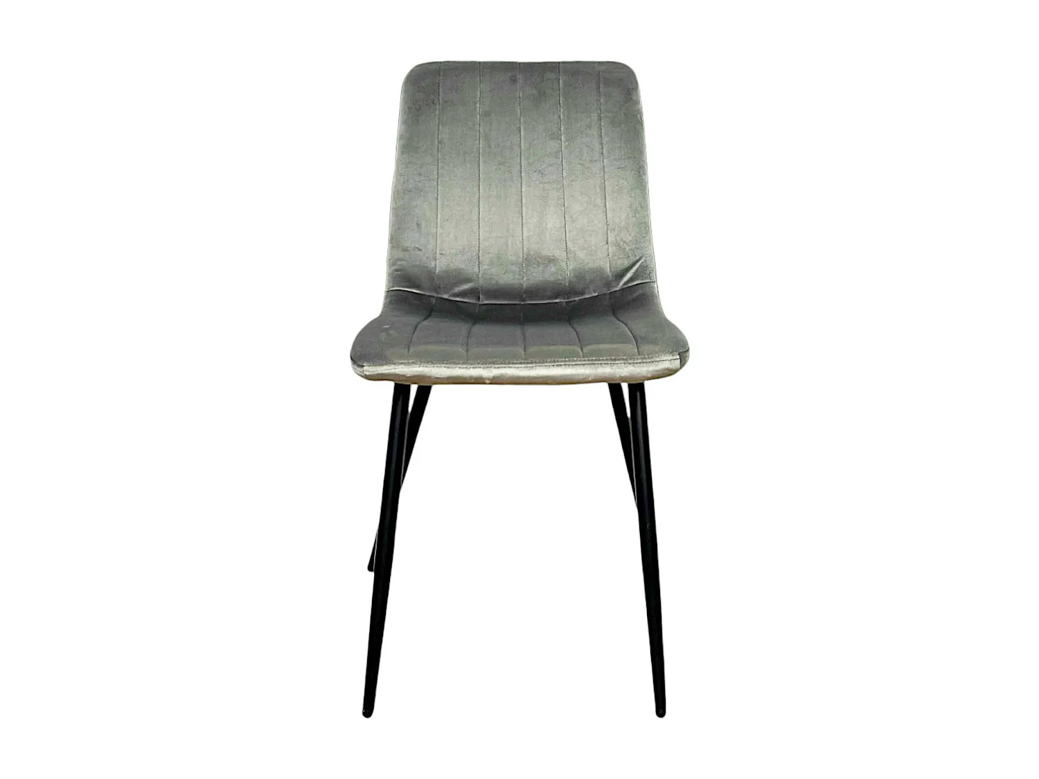 Chaise à rayures velours taupe (lot de 2) MALANG