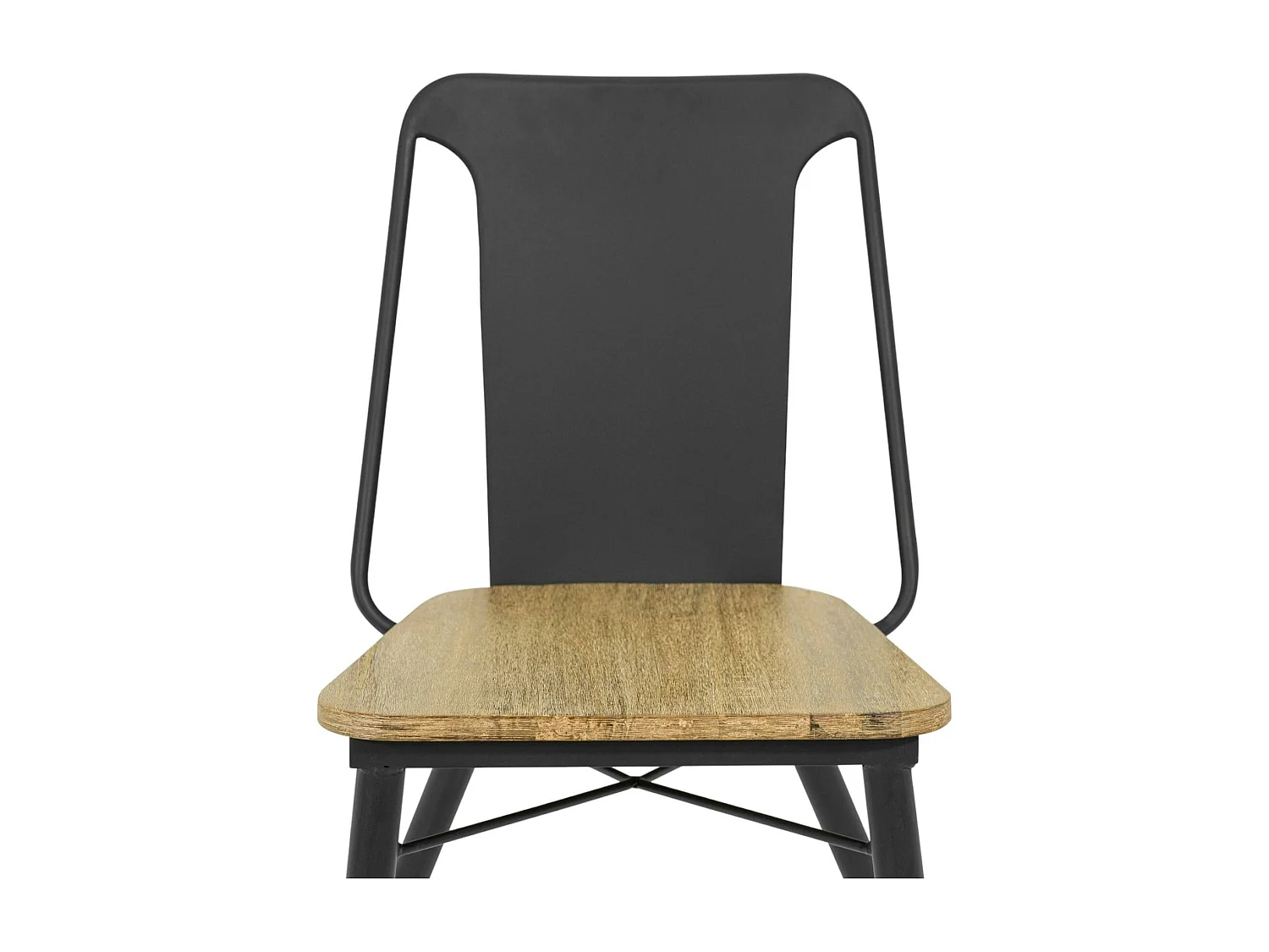 Chaise industrielle bois et métal noir BROOKLYN