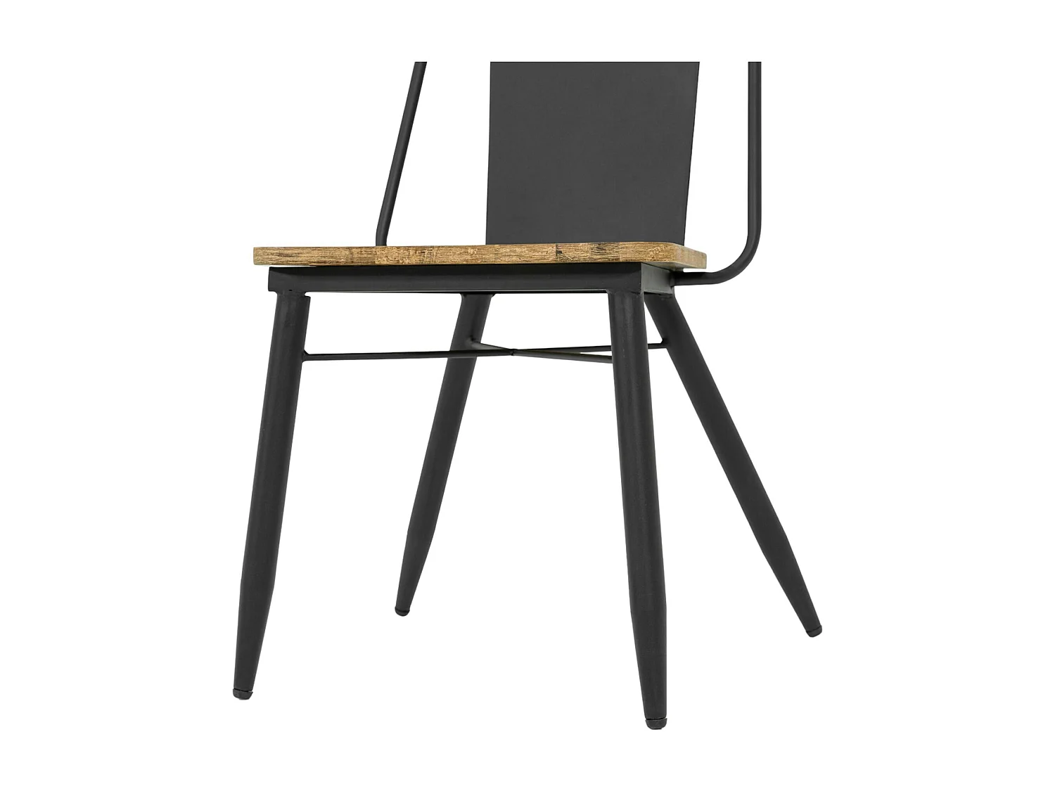 Chaise industrielle bois et métal noir BROOKLYN