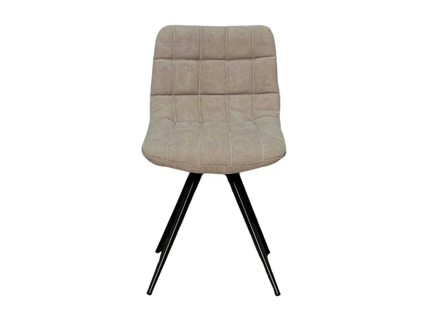 Chaise salle à manger tissu jeans sable (lot de 2)