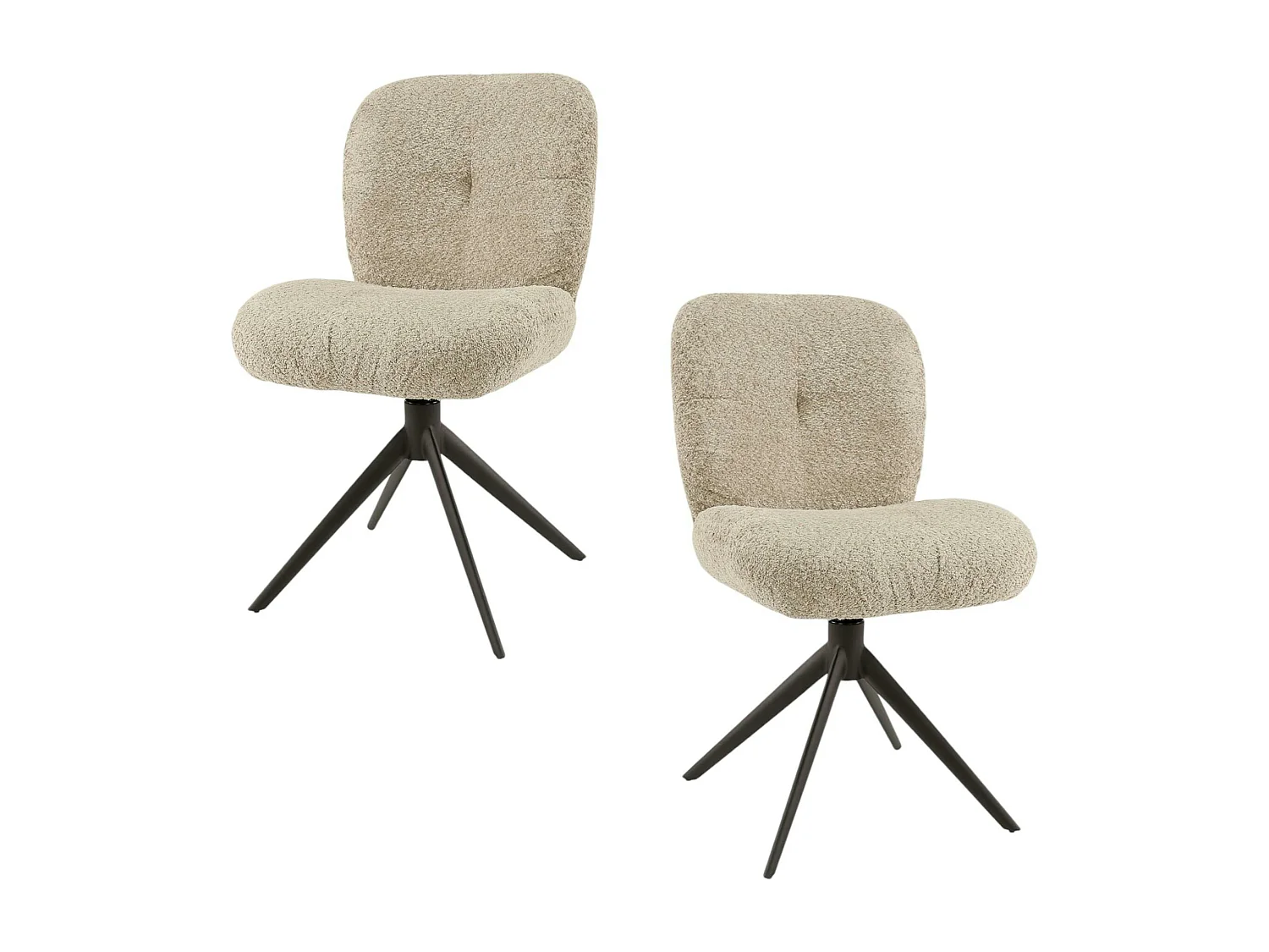 Chaise pivotante rembourrée en bouclette sable (lot de 2) GALWAY
