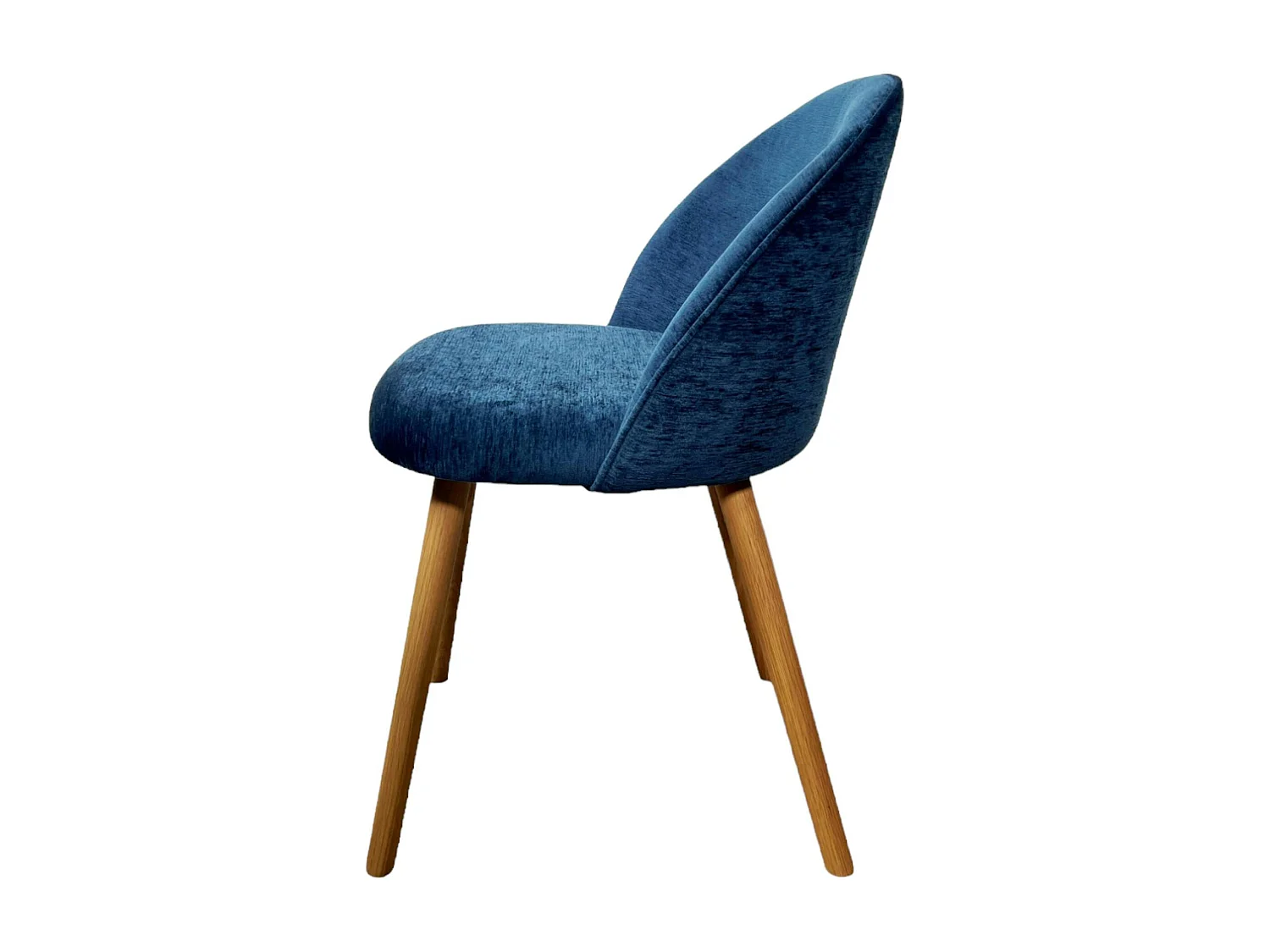Chaise scandinave en bois et velours bleu (lot de 2) ETNA
