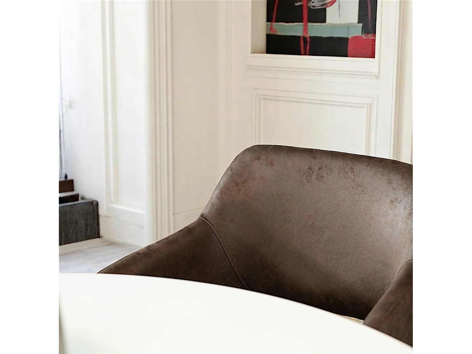 Fauteuil de table marron chocolat (lot de 2)