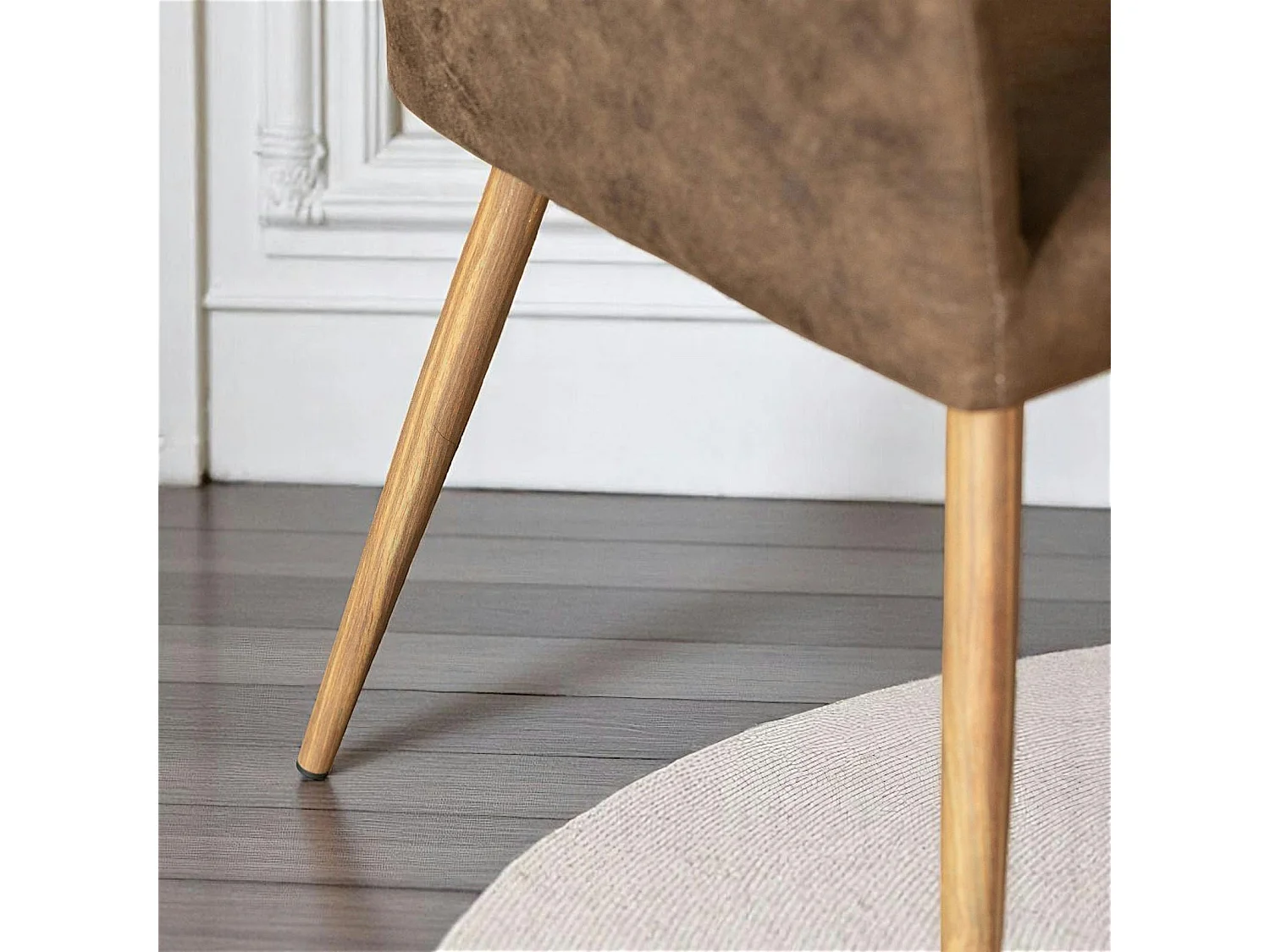 Fauteuil de table marron chocolat (lot de 2)