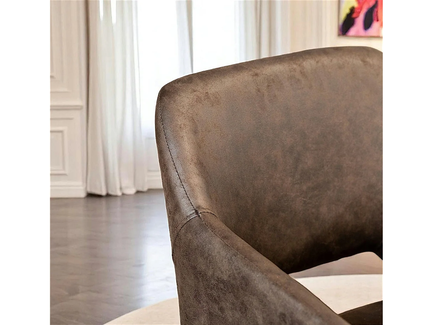 Fauteuil de table marron chocolat (lot de 2)