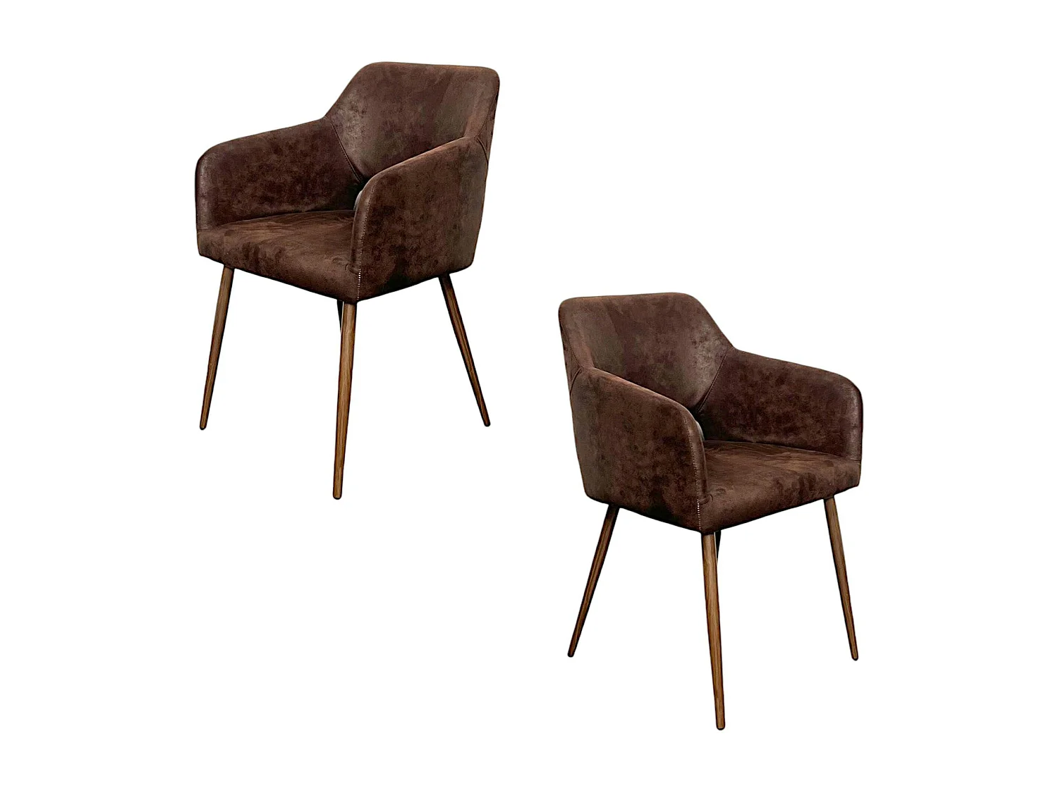 Fauteuil de table marron chocolat (lot de 2)