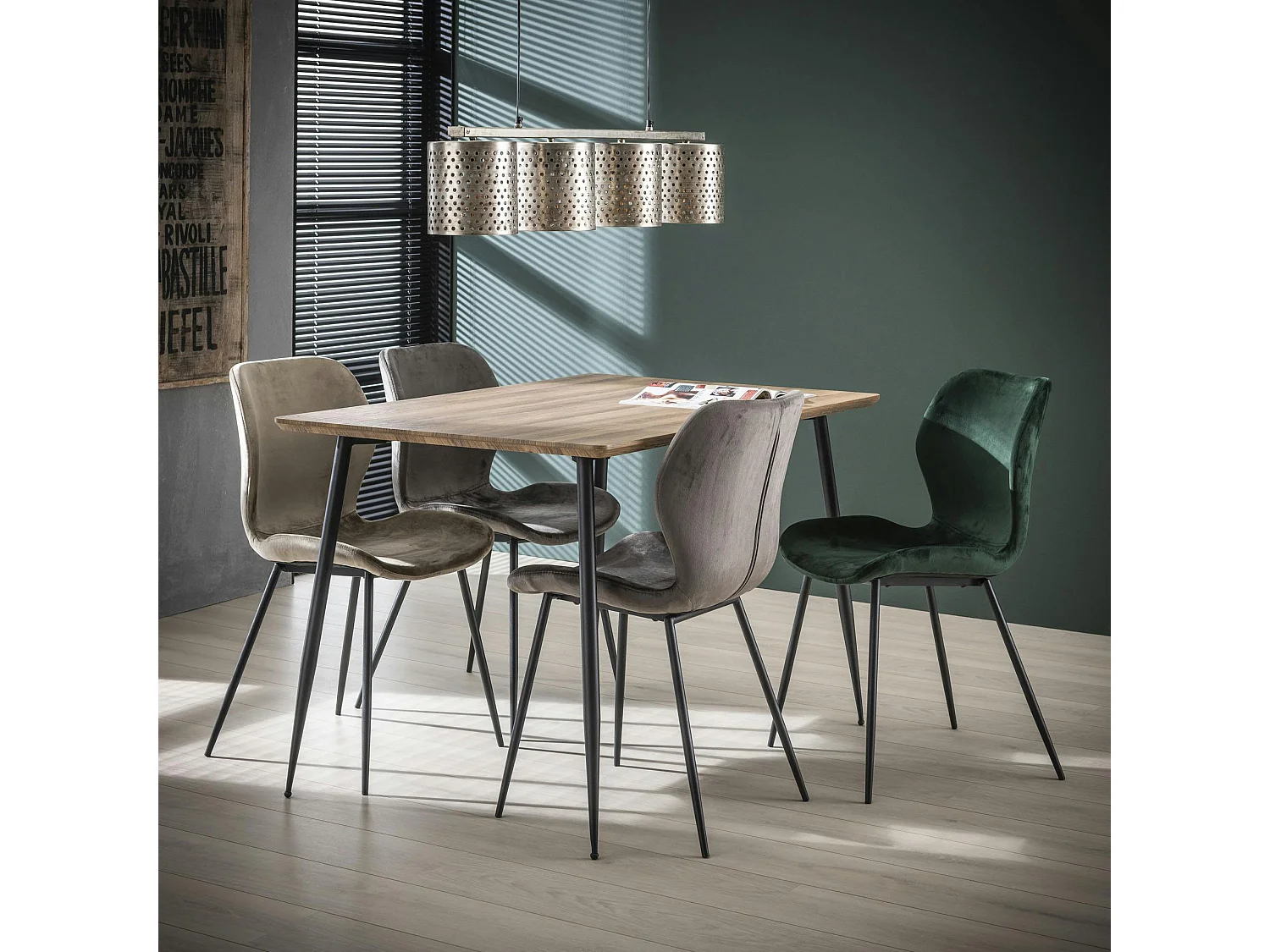 Chaise en velours sable MELBOURNE (lot de 2)