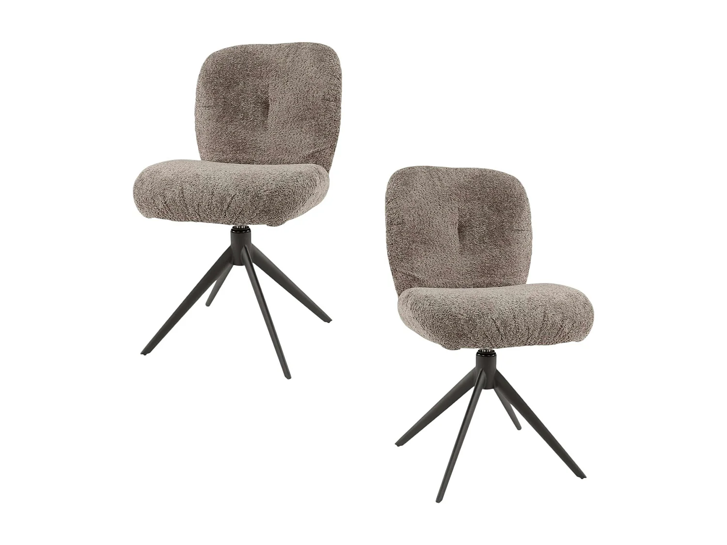 Chaise pivotante rembourrée en bouclette taupe (lot de 2) GALWAY