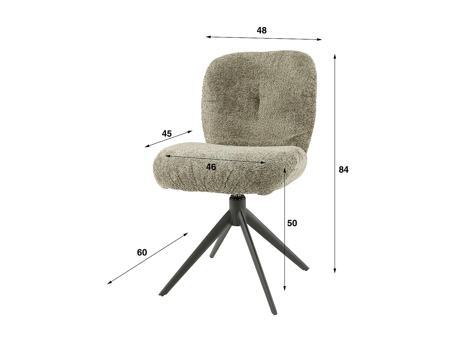 Chaise pivotante rembourrée en bouclette taupe (lot de 2) GALWAY