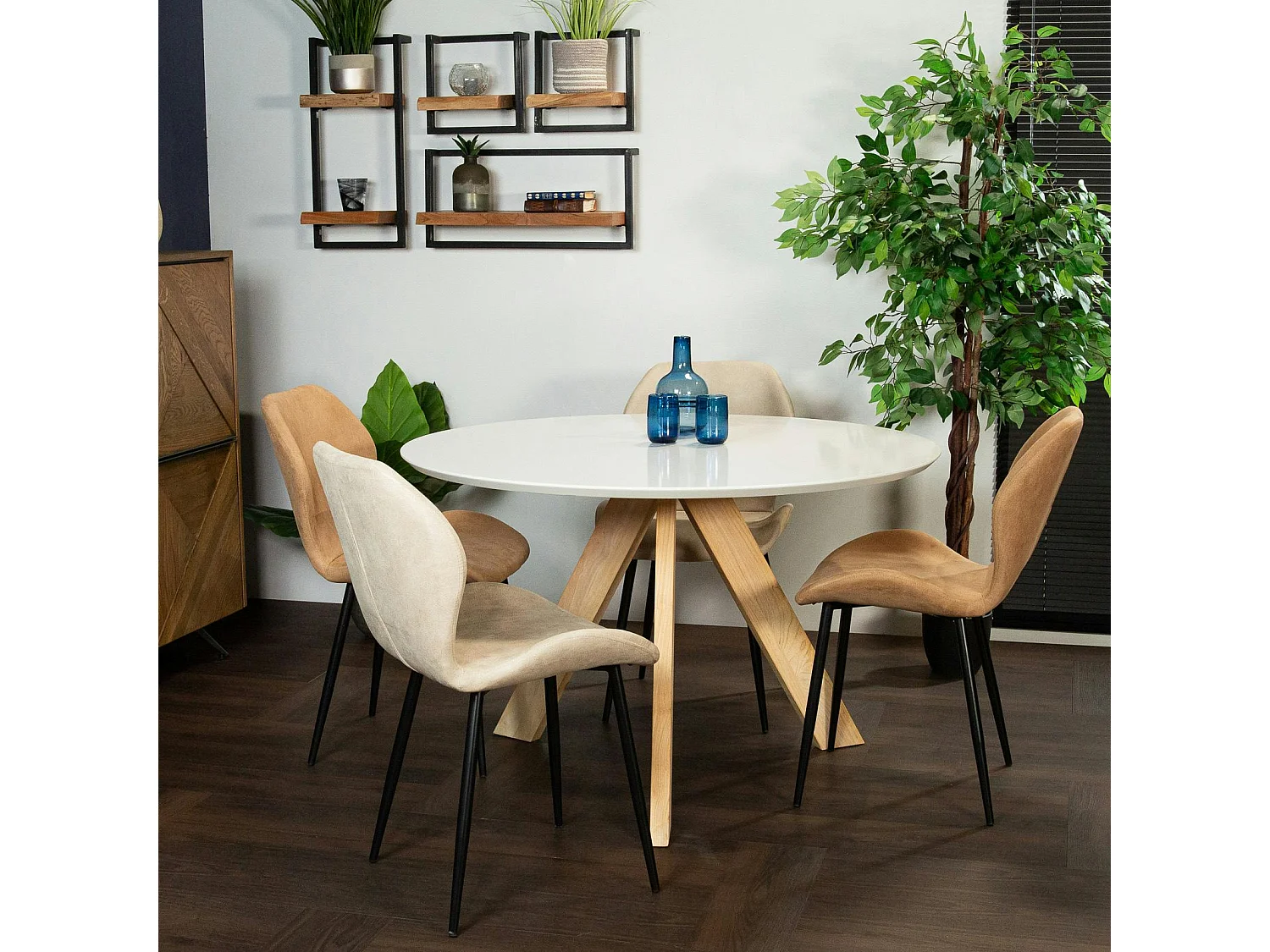 Chaise de salle à manger beige crème (lot de 2) HAWAI