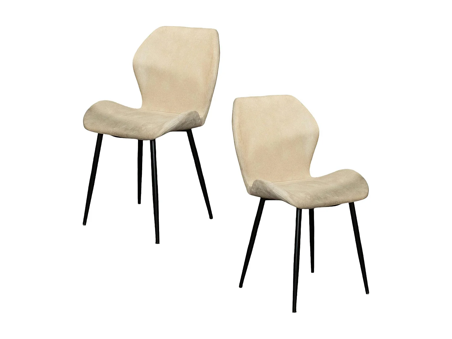 Chaise de salle à manger beige crème (lot de 2) HAWAI