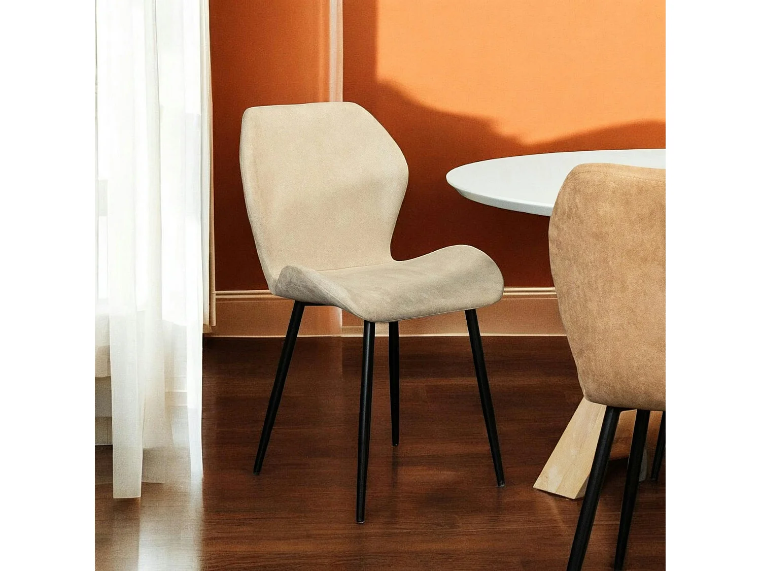 Chaise de salle à manger beige crème (lot de 2) HAWAI