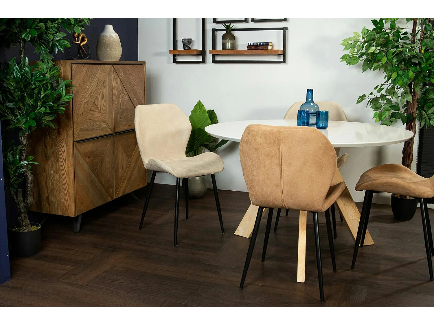 Chaise de salle à manger beige crème (lot de 2) HAWAI