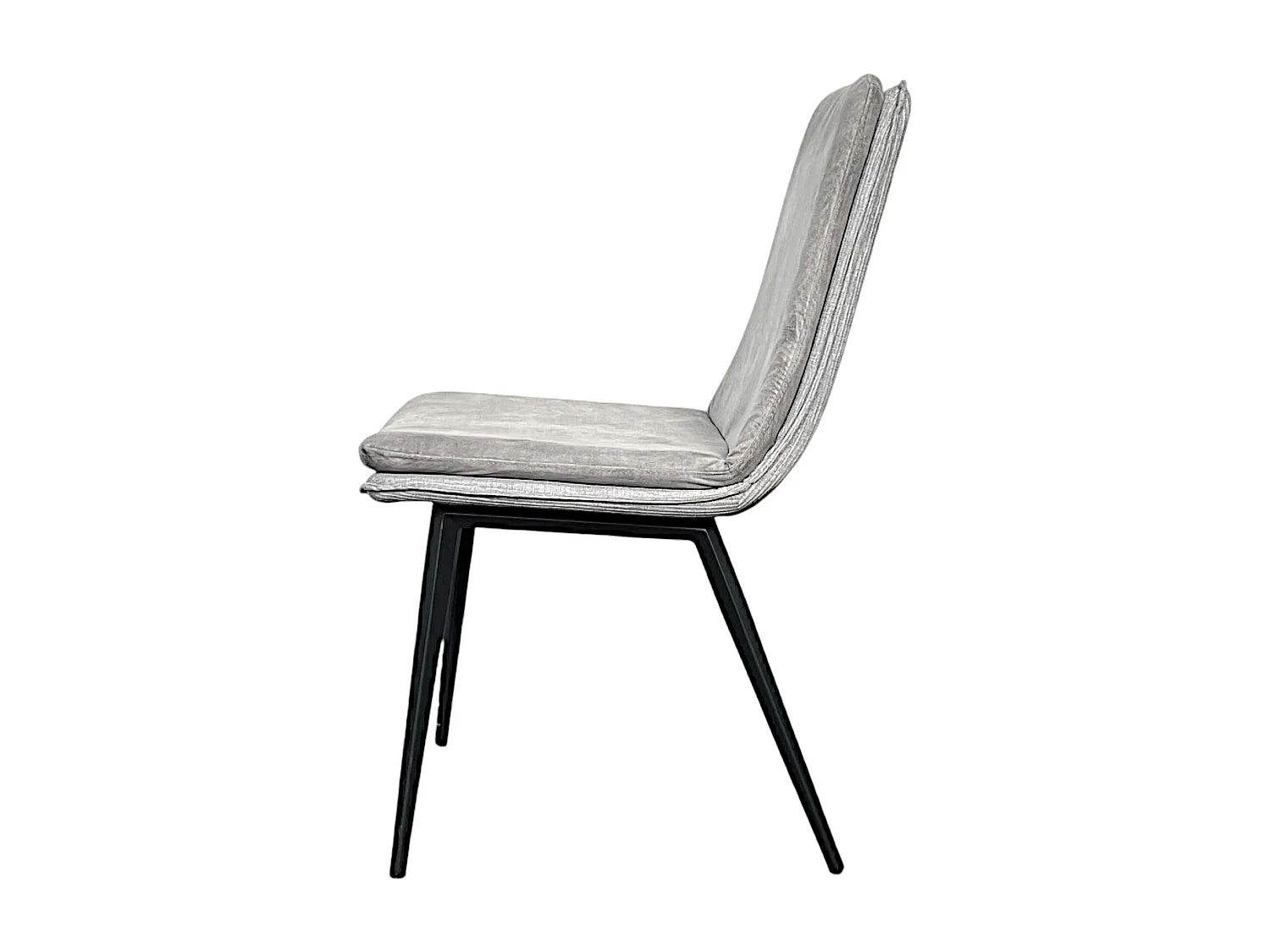 Chaise en velours gris à double coussinage (lot de 2) OKA