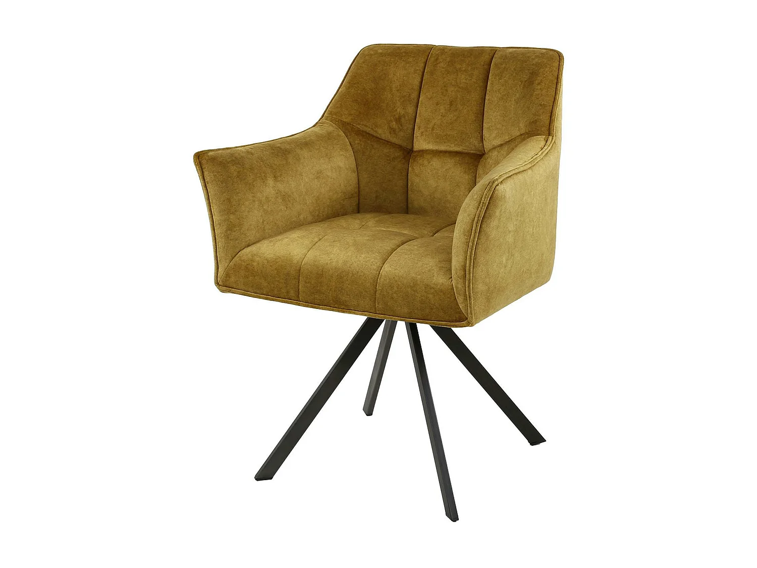 Fauteuil pivotant velours moutarde pied étoile (lot de 2) MELBOURNE