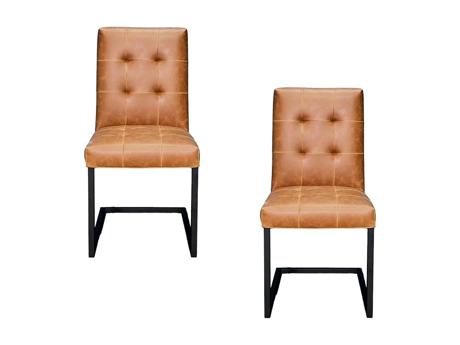 Chaise moderne camel (lot de 2) OKA