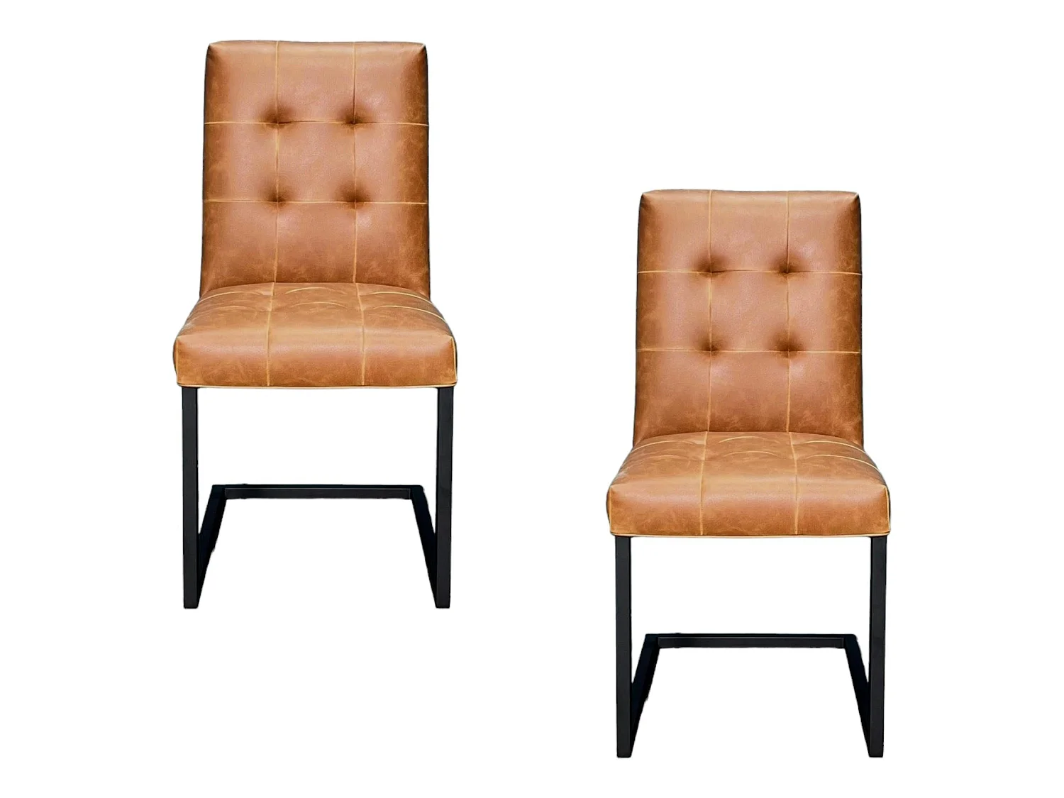 Chaise moderne camel (lot de 2) OKA