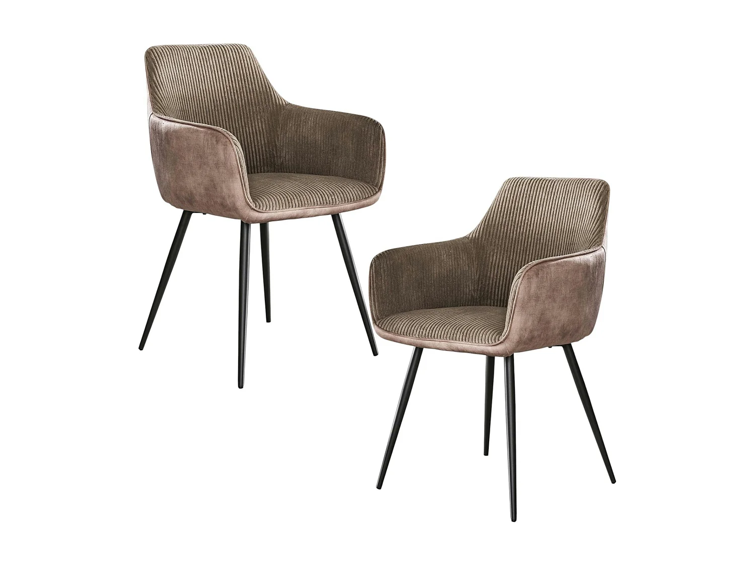 Fauteuil de table beige sable bi-matière (lot de 2) GALWAY