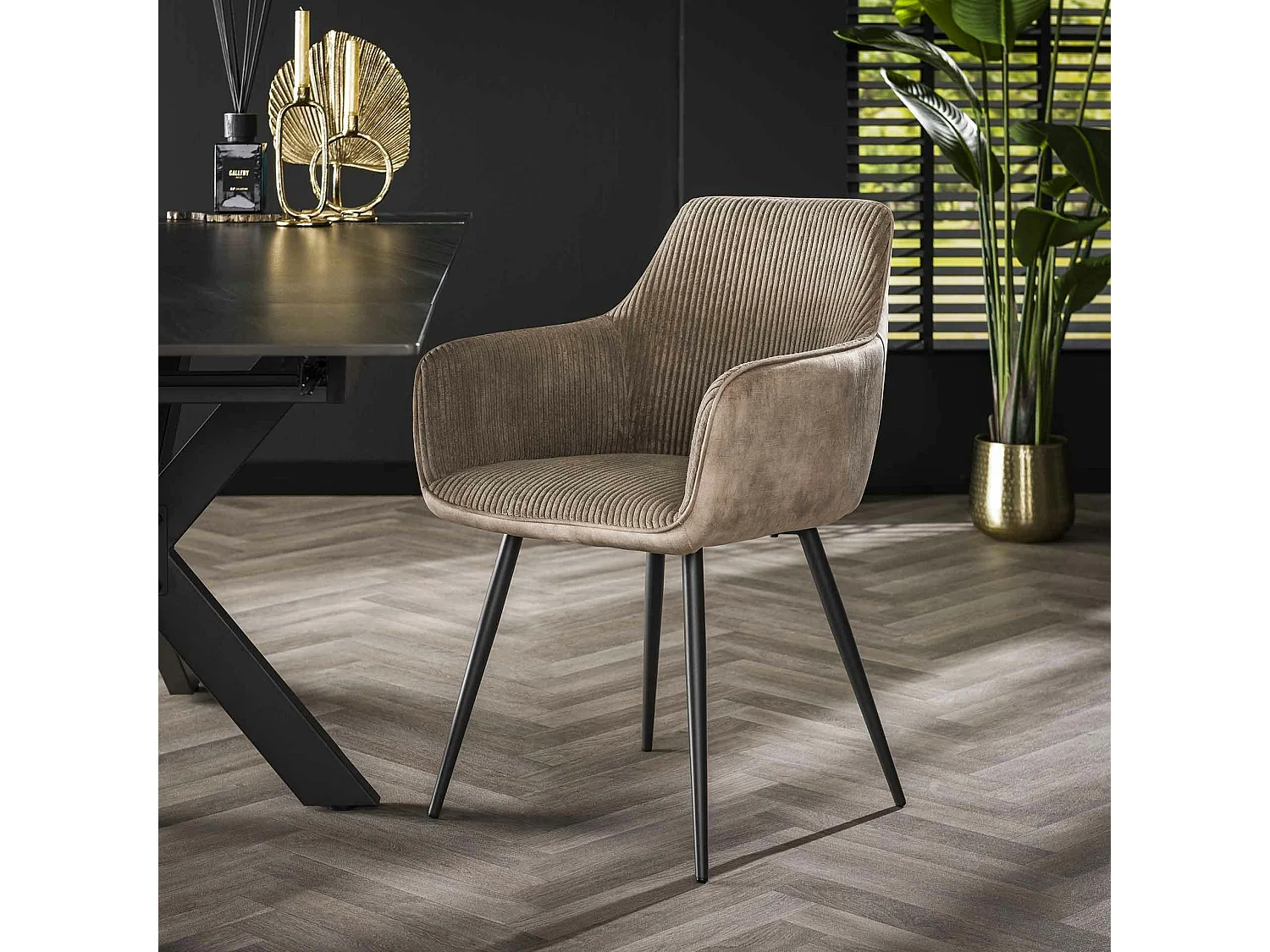 Fauteuil de table beige sable bi-matière (lot de 2) GALWAY