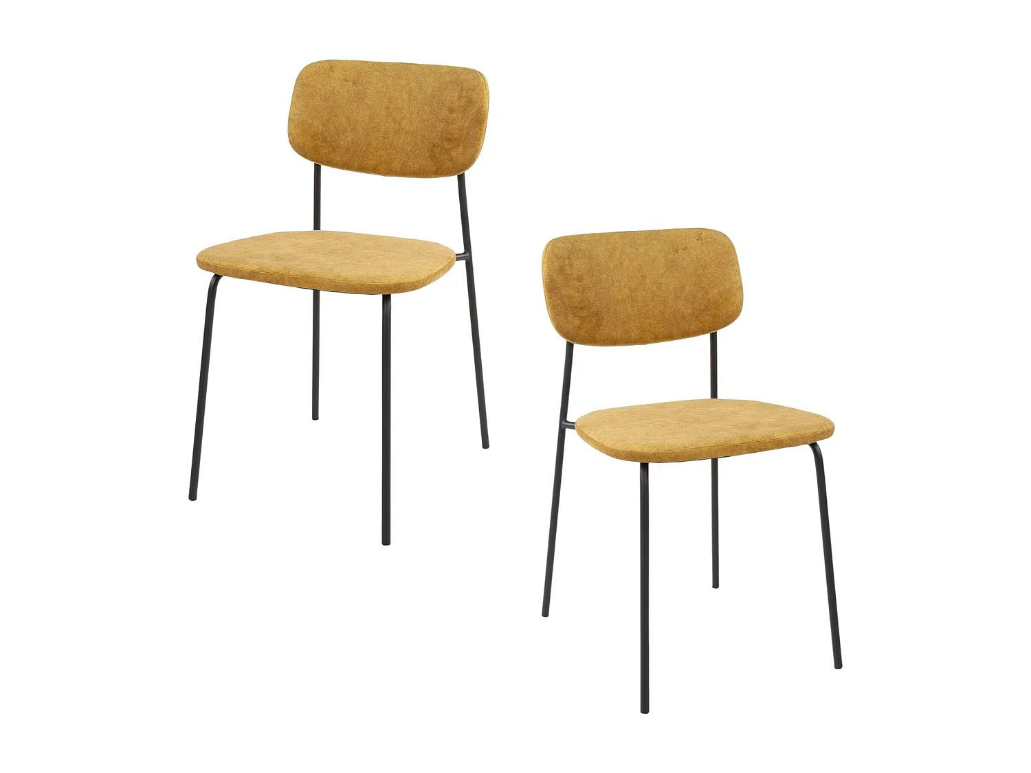 Chaise d'écolier en velours doré (lot de 2) MELBOURNE