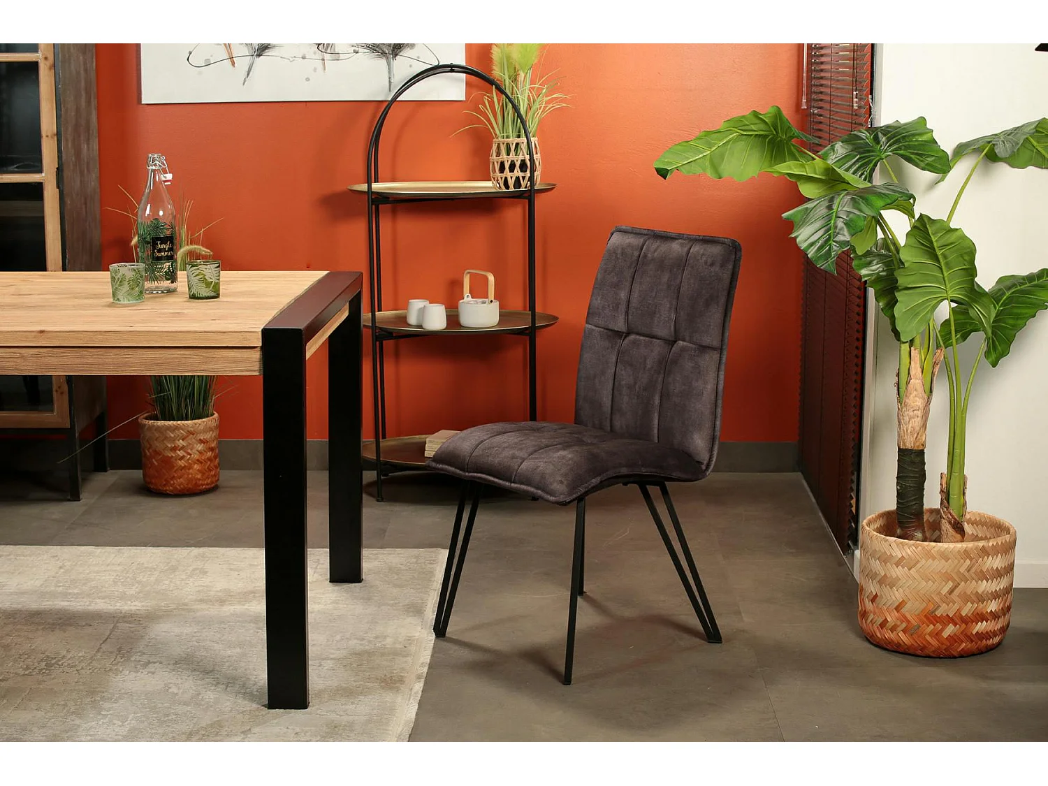 Chaise de salle à manger gris anthracite avec pieds épingle (lot de 2) MALMOE