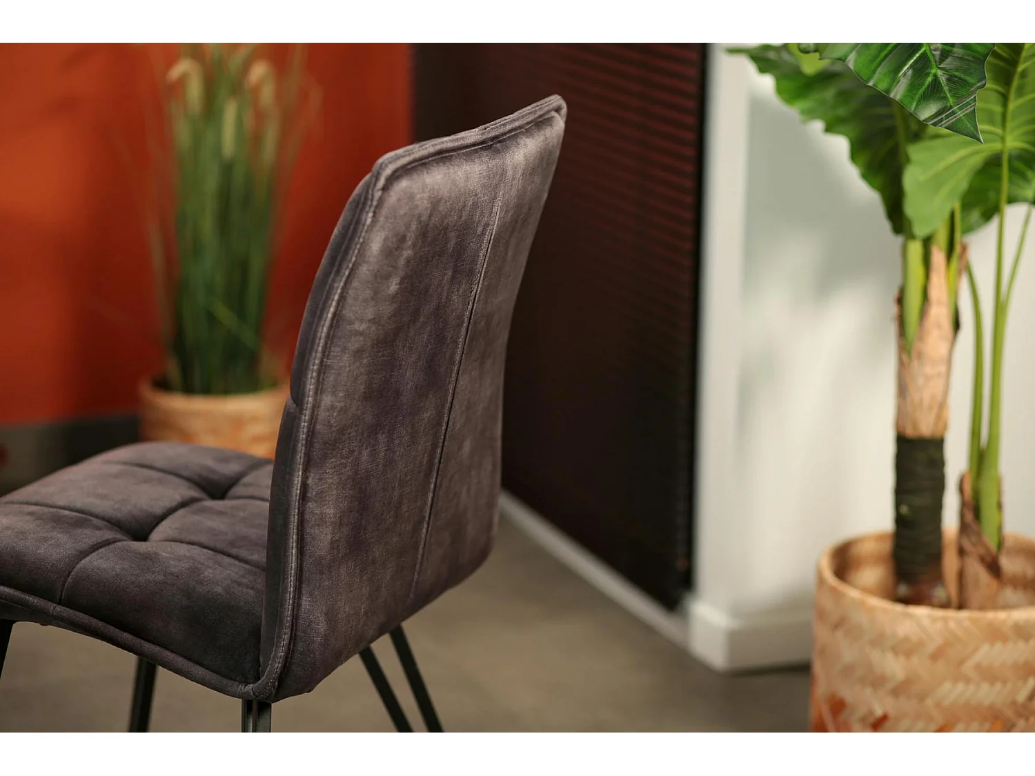 Chaise de salle à manger gris anthracite avec pieds épingle (lot de 2) MALMOE