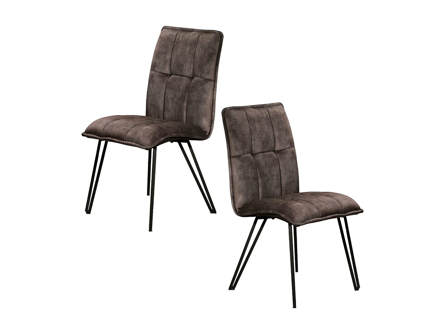 Chaise de salle à manger gris anthracite avec pieds épingle (lot de 2) MALMOE