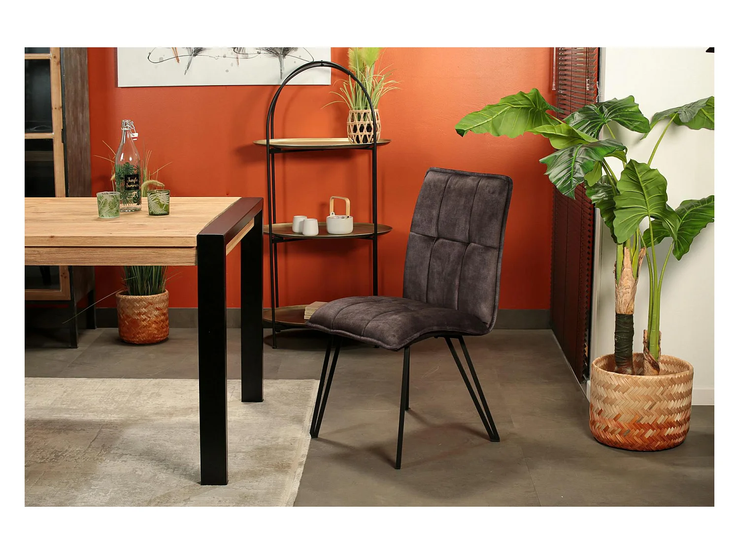 Chaise de salle à manger gris anthracite avec pieds épingle (lot de 2) MALMOE
